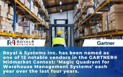 Royal 4 Systems named a Notable Vendor in the 2024 by Gartner® Midmarket Context: Magic Quadrant™ for Warehouse Management Systems